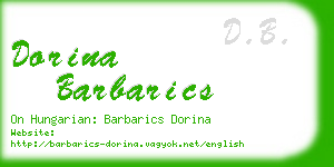 dorina barbarics business card